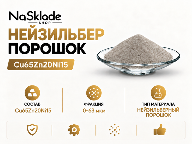 Нейзильбер Порошок Cu65Zn20Ni15. Фракция 0-63 мкм