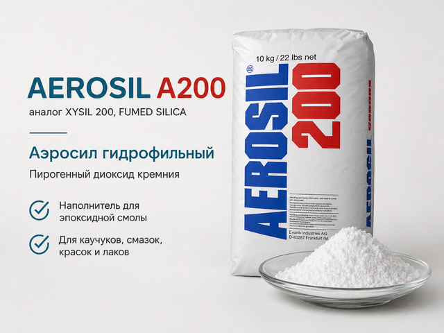 XYSIL 200. Аналог FUMED SILICA HL-200, AEROSIL А200. Аэросил Гидрофильный